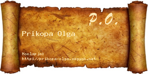 Prikopa Olga névjegykártya