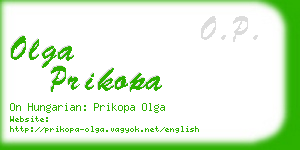 olga prikopa business card
